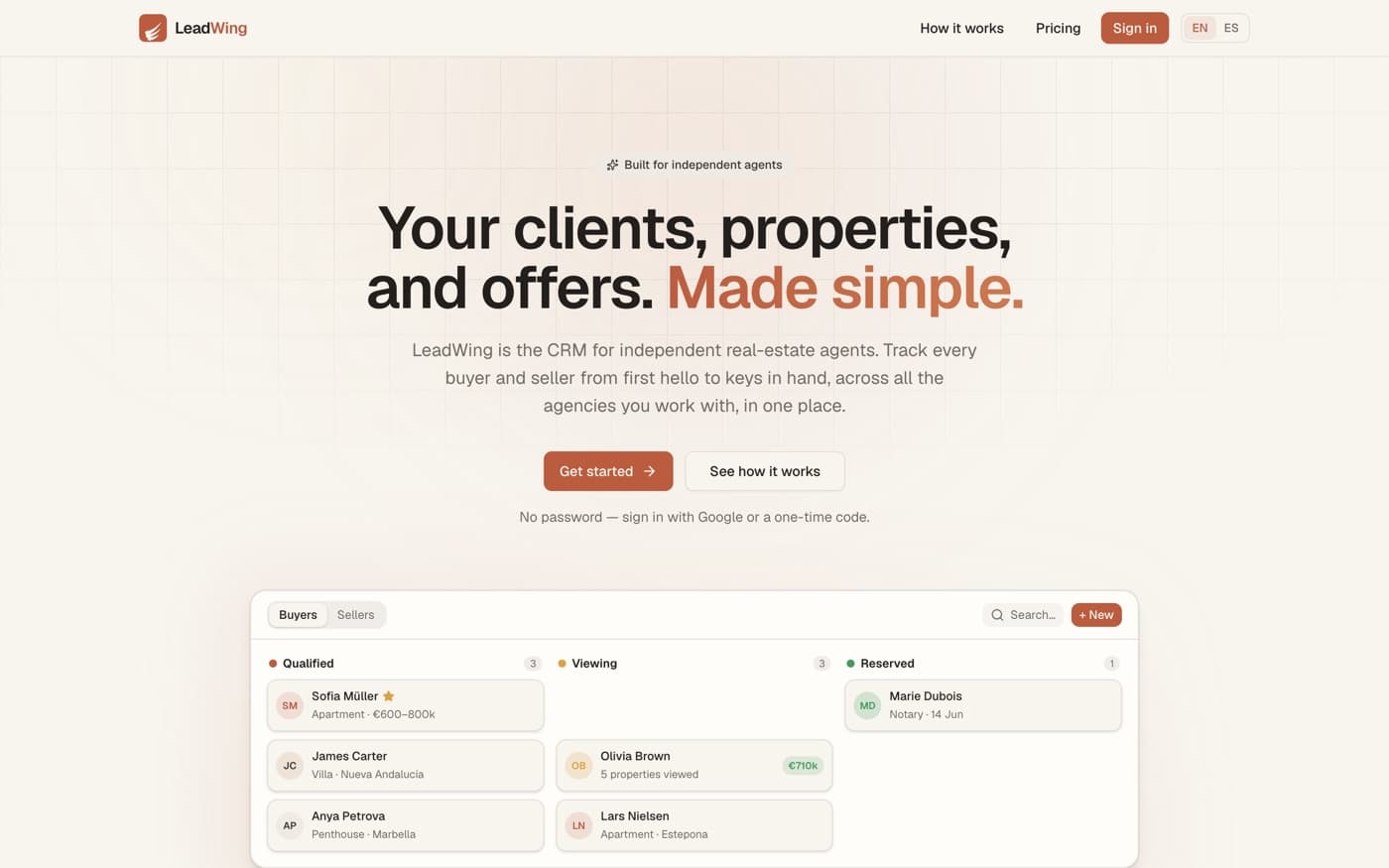 LeadWing website