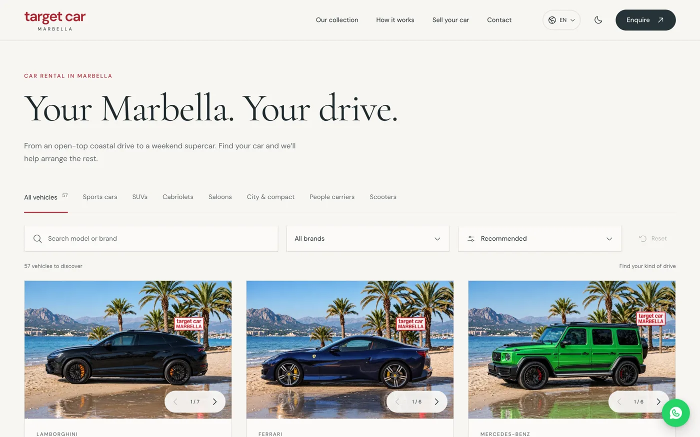 Target Car Marbella website