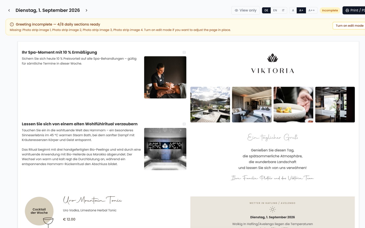 Web de Hotel Viktoria